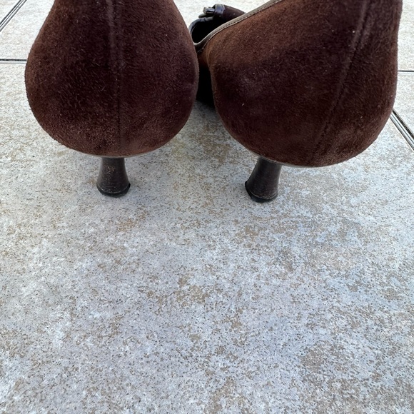 Salvatore Ferragamo Rasia Brown Suede 2" Kitten Heels - Picture 9 of 15